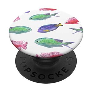 cute fish pop socket - aquarium pop socket - pet fish popsockets popgrip: swappable grip for phones & tablets