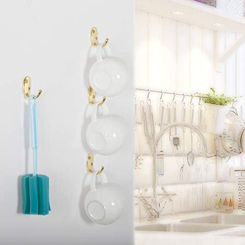 WEBI Coat Hooks Wall Mounted Robe Hooks Wall Hooks for Towel Closet Clothes Rail,10 Packs,White,XZG-WHT