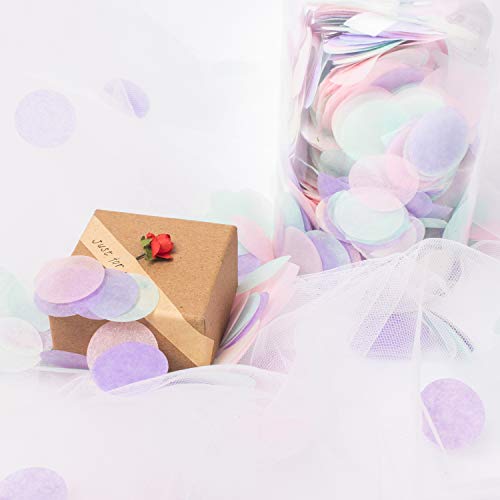 Whaline 1 Inch Paper Confetti Round Tissue Confetti 6000 Pieces Party Circle Paper Table Confetti for Balloon, Wedding, Holiday, Birthday (Unicorn)