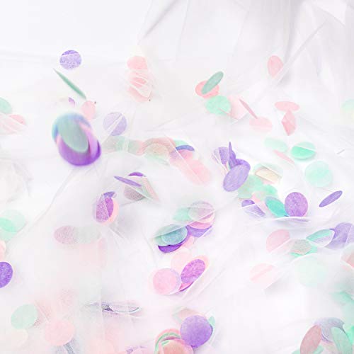 Whaline 1 Inch Paper Confetti Round Tissue Confetti 6000 Pieces Party Circle Paper Table Confetti for Balloon, Wedding, Holiday, Birthday (Unicorn)