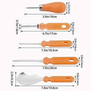 Halloween Pumpkin Carving Tools,Elmchee Halloween Jack-O-Lanterns 13 Piece Professional pumpkin cutting supplies tools Kit stainless steel lengthening and thickening