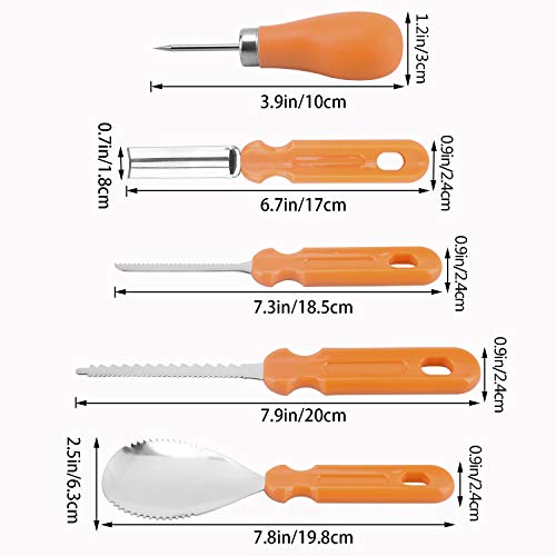 Halloween Pumpkin Carving Tools,Elmchee Halloween Jack-O-Lanterns 13 Piece Professional pumpkin cutting supplies tools Kit stainless steel lengthening and thickening