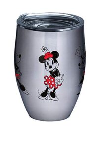 tervis - 1308779 tervis disney - minnie mouse poses stainless steel insulated tumbler with clear and black hammer lid, 12oz, silver
