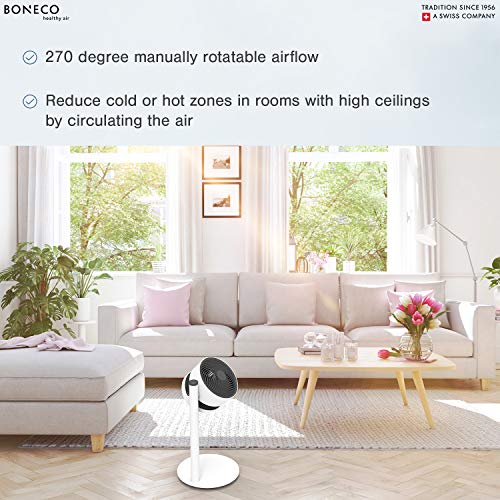 BONECO - F120 Air Shower Fan, Arm Pedestal Height of 21.3" (White)