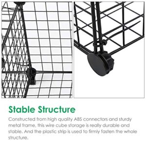 TomCare Cube Storage 6-Cube Cube Storage Storage Cubes Shelves Cube Closet Organizer DIY Storage Grids Stackable Storage Bins Wire Cubes Bookshelf Bookcase Modular for Home Office, Hollow Out Black