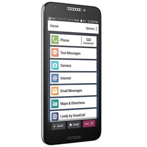 Jitterbug Smart2 unlocked, 32gb, No-Contract Easy-to-use Smartphone for Seniors by GreatCall,Black
