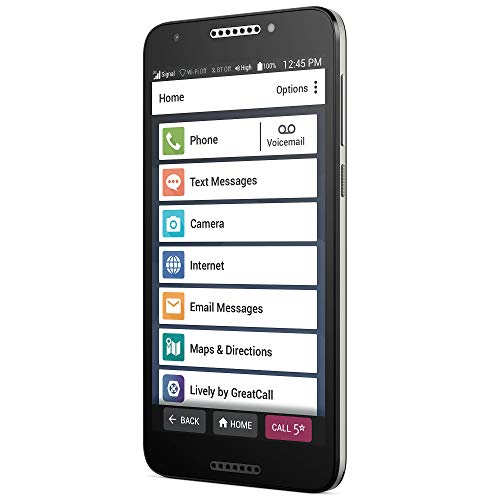 Jitterbug Smart2 unlocked, 32gb, No-Contract Easy-to-use Smartphone for Seniors by GreatCall,Black