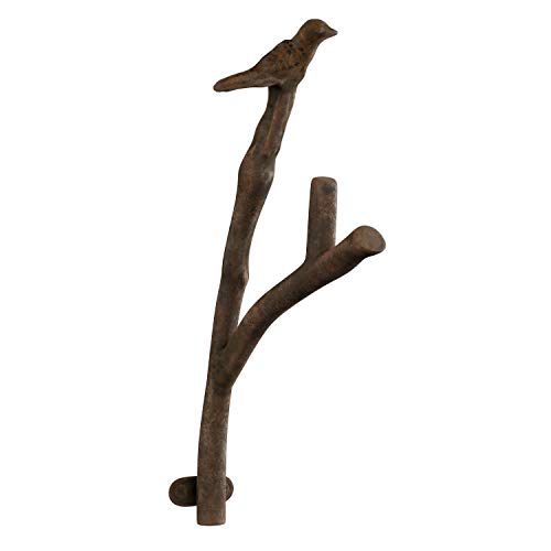 Lavish Home Decorative Skeleton Key Design Cast Iron Shabby Chic Wall Mount Hooks for Coats, Towels, Hats, Scarves, Jewelry, and More, (L) 2.5”x (W) 5”x (H) 11”, Rustic Brown