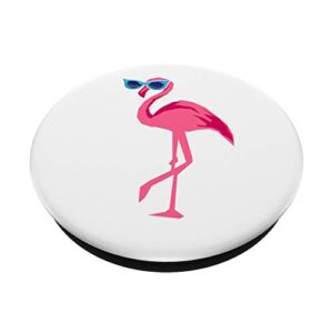 Pink Flamingo In Sunglasses Funny Tropical Birds Lovers Gift PopSockets PopGrip: Swappable Grip for Phones & Tablets