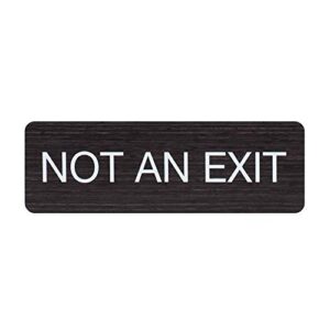 not an exit indoor easy adhesive mount door and wall sign for restaurants and small businesses 3" x 9" - dark wood