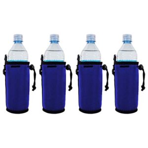 blank neoprene water bottle coolie (4 pack, royal)