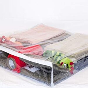 Clear Vinyl Zippered Storage Bags 23 x 23 x 4 Inch 5-Pack