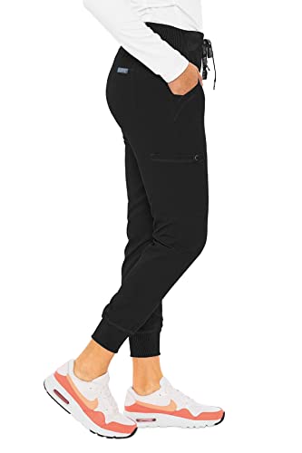 Med Couture Women's Touch CollectionYoga Jogger Jenny Scrub Pant, Black, Medium