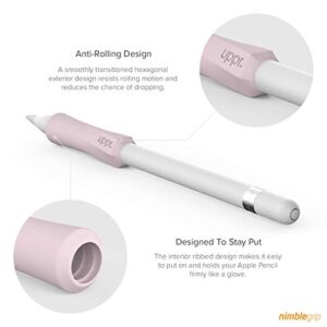 UPPERCASE Designs NimbleGrip Premium Silicone Ergonomic Grip Holder, Dual Sided Design, Compatible with Apple Pencil 1st Generation and Apple Pencil 2nd Generation (1 Pack, Pink)