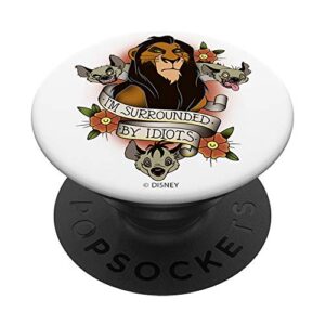 disney the lion king scar with hyenas surrounded by idiots popsockets popgrip: swappable grip for phones & tablets