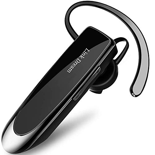 Link Dream Bluetooth Earpiece for Cell Phones Wireless V5.0 Hands Free Headset Noise Canceling Mic 24Hrs Talking 1440Hrs Standby Compatible with Mobile Phone Tablet Laptop for Work from Home Driver