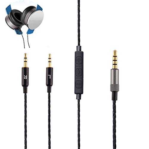 Aquelo Audio Cable Cord Replacement with Inline Mic and Remote Volume Control Compatible for Sol Republic Master Tracks HD Tracks HD2 Sol Republic V8/V10/12 Sol Republic X3 Headphone (Black)