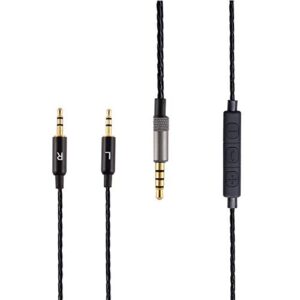 Aquelo Audio Cable Cord Replacement with Inline Mic and Remote Volume Control Compatible for Sol Republic Master Tracks HD Tracks HD2 Sol Republic V8/V10/12 Sol Republic X3 Headphone (Black)