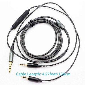 Aquelo Audio Cable Cord Replacement with Inline Mic and Remote Volume Control Compatible for Sol Republic Master Tracks HD Tracks HD2 Sol Republic V8/V10/12 Sol Republic X3 Headphone (Black)