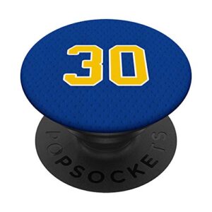 basketball legend #30 blue and yellow popsockets popgrip: swappable grip for phones & tablets