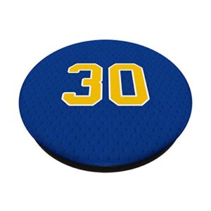 Basketball Legend #30 Blue and Yellow PopSockets PopGrip: Swappable Grip for Phones & Tablets