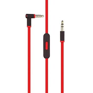 learsoon replacement extension audio cable with inline remote & mic fit for beats by dr. dre solo studio wireless pro detox mixr executive pill headphones (red+black)