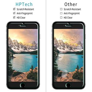 HPTech (2 Pack) Tempered Glass For iPhone SE 2020, iPhone 8, iPhone 7, iPhone 6S, iPhone 6 4.7-Inch Screen Protector, Case Friendly, Easy to Install, Bubble Free