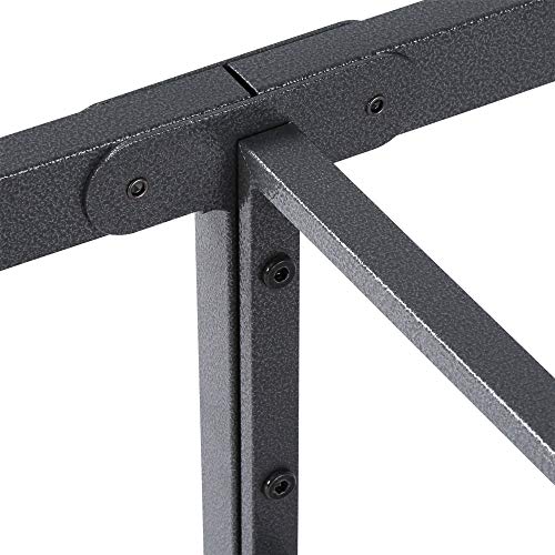 PrimaSleep 14 Inch Dura Steel Slat Bed Frame, Anti-Slip Support, Simple, Easy To Set Up-Gray, Twin