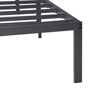 PrimaSleep 14 Inch Dura Steel Slat Bed Frame, Anti-Slip Support, Simple, Easy To Set Up-Gray, Twin