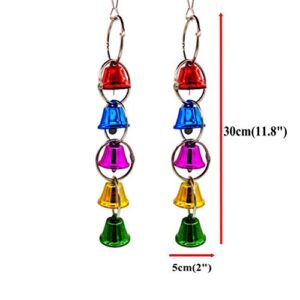 JpGdn 3PCS Bird Toys Hanging Bell Wooden Bridge Triangle Hammock Swing Parrot Chewing Toy for Small Parakeets Cockatiels Conures Macaws Parrots Love Birds Finches