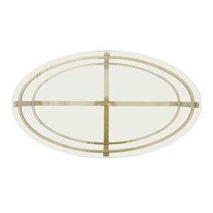 Christopher Knight Home Bell Tempered Glass Coffee Table | Round | Modern | Brass Finish, Clear