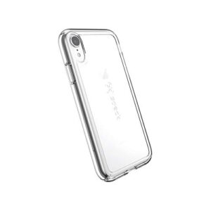 speck iphone xr case - drop protection, anti-yellowing & anti-fade with dual layer protetective, slim clear case - transparent design with bumper covers - crystal clear iphone xr case - gemshell
