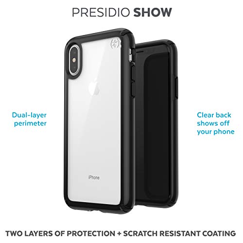 Speck Products Presidio Show iPhone Xs/iPhone X Case, Clear/Black