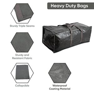 Klickpick Home Heavy Duty Reusable Extra Large Storage Bags , Laundry Bag Shopping Moving Totes Bags Underbed Storage Bins Zipper -Backpack Handles,Compatible with IKEA FRAKTA CART (Pack of 10)