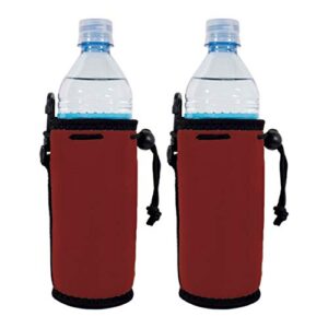 blank neoprene water bottle coolie (2 pack, burgundy)