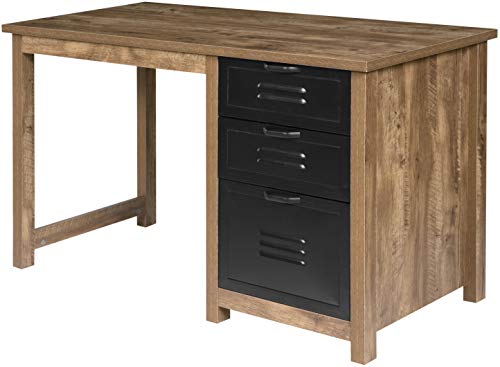 OneSpace Norwood Range 3-Drawer Locker Writing Desk, Oak