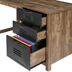 OneSpace Norwood Range 3-Drawer Locker Writing Desk, Oak