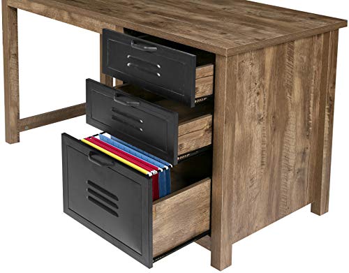 OneSpace Norwood Range 3-Drawer Locker Writing Desk, Oak