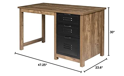 OneSpace Norwood Range 3-Drawer Locker Writing Desk, Oak