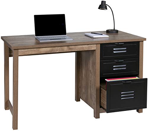 OneSpace Norwood Range 3-Drawer Locker Writing Desk, Oak