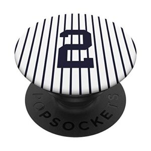 baseball legend #2 navy and white pinstripes popsockets popgrip: swappable grip for phones & tablets