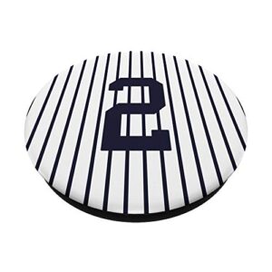 Baseball Legend #2 Navy and White Pinstripes PopSockets PopGrip: Swappable Grip for Phones & Tablets