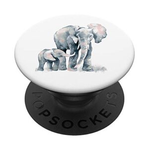 beautiful elephant walk parent child love popsockets popgrip: swappable grip for phones & tablets