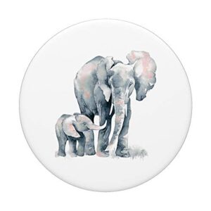 Beautiful Elephant Walk Parent Child Love PopSockets PopGrip: Swappable Grip for Phones & Tablets