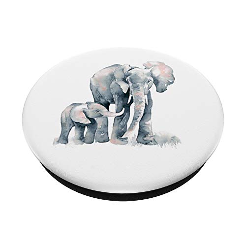 Beautiful Elephant Walk Parent Child Love PopSockets PopGrip: Swappable Grip for Phones & Tablets