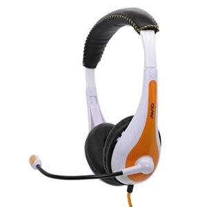 avid ae-36 orange on-ear stereo headphones with boom microphone (10-pack)