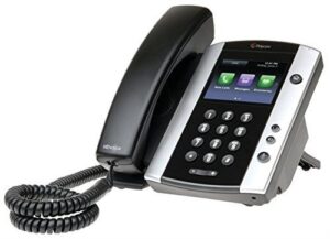 polycom vvx500 skype business media phone - 2200-44500-019 (3.5” touchscreen, 12-line poe, power adapter not included) (renewed)