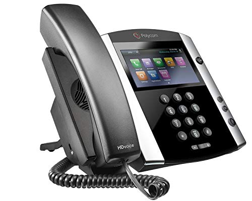 Polycom VVX500 Skype Business Media Phone - 2200-44500-019 (3.5” Touchscreen, 12-line PoE, Power Adapter Not Included) (Renewed)