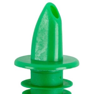 (Pack of 12) Green Free-Flow Liquor Pourer, Bottle Pour Spouts by Tezzorio