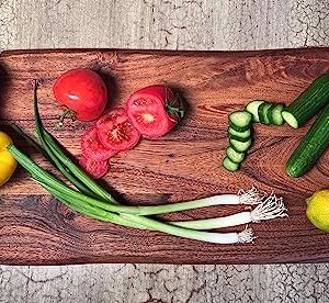 Mountain Woods Brown Hand Crafted Live Edge Acacia Cutting Board/Serving Tray | Charcuterie Board | Chopping Board for Vegetables, Fruits and Meat | Cheese Board - 20" x 11" x 0.75"